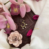 Vriksham Simple 3 Pearls Motif Press Naths/Nose Pin-Red-G20722