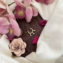 Vriksham Simple 3 Pearls Motif Press Naths/Nose Pin-Red-G20722