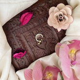 Vriksham Classic Leaf & Dot Style Press Naths/Nose Pin-Red White-G20707