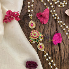 Vriksham Exclusive Dual Peacock Moggapu Pearl Chain-J2652