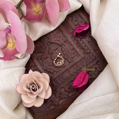 Vriksham Classic Leaf & Dot Style Press Naths/Nose Pin-Red-G20710