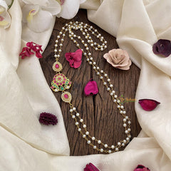 Vriksham Exclusive Dual Peacock Moggapu Pearl Chain-J2652