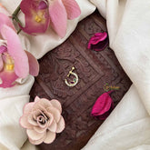 Vriksham Classic Leaf & Dot Style Press Naths/Nose Pin-White & Green-G20709