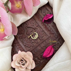 Vriksham Classic Leaf & Dot Style Press Naths/Nose Pin-White & Green-G20709