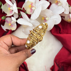 Vriksham Ram Parivar White Studded Accents Screw Style Kada Bangle -G22045