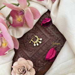 Vriksham Elegant Pear Style Press Naths/Nose Pin-Red White-Pearl-G20712