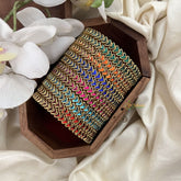 Vriksham Multi Color Silk Thread Heart Shape Kundan Stone Bangle Return Gift-RG207