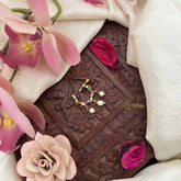 Vriksham Unique 3 Pearls Drop Motif Press Naths/Nose Pin-Red White & Green-G20725