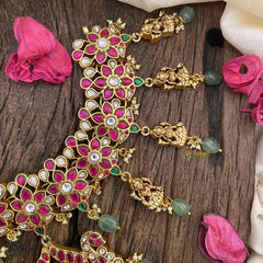 Vriksham Lakshmi Pendant Jadau Kundan Short Neckpiece-J2593