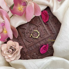 Vriksham Elegant Floral Style Press Naths/Nose Pin-White Red & Green-G20704