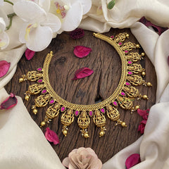 Vriksham Lakshmi Jadau Kundan Neckpiece-Gold Bead-J2591