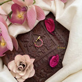 Vriksham Antique Zigzag Dot Style Press Naths/Nose Pin-Red-G20742