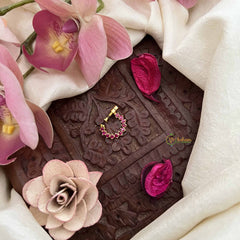 Vriksham Antique Zigzag Dot Style Press Naths/Nose Pin-Red-G20742