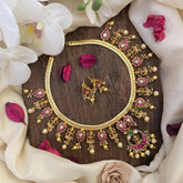 Vriksham Lakshmi Manga Jadau Kundan Short Neckpiece-J2596