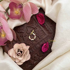 Vriksham Antique Zigzag Dot Style Press Naths/Nose Pin-Red White-G20743