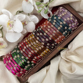Vriksham Floral Designs Stone Multi-Color Bangles Set Return Gift-G19978