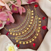 Vriksham Ethnic 3-Layer Gold Shell Ear Chains 3 Layer With Pearls Maatil-G21410