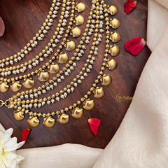 Vriksham Ethnic 3-Layer Gold Shell Ear Chains 3 Layer With Pearls Maatil-G21410