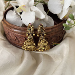 Vriksham Traditional Peacock Father Golden Style Jhumkas Earrings-Gold Bead-G19199