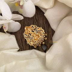 Vriksham Unique Lakshmi Bun Billai-Jada Billai-Red-Golden Bead-G17192