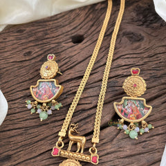 Statement Long Radha Krishna Pendant - J1871