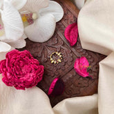 Vriksham Classic 5 Leaf Style Septum Ring-White Red-G21462