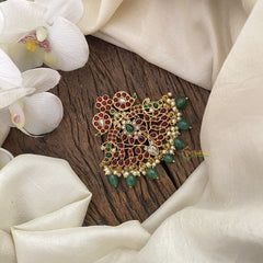 Vriksham Premium Dual Maanga Kemp Single Jada Billai -Bun Billai-Green Bead-G17175