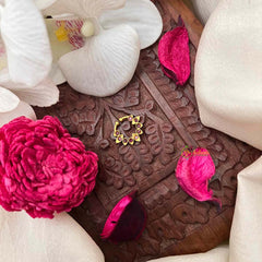 Vriksham Classic 5 Leaf Style Septum Ring- Red-G21463