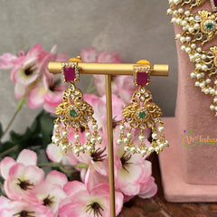 Vriksham Ruby and Emerald Stone Guttapusalu Bridal Set-G18181