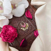 Vriksham Indian Bridal Leaf Style Red Kundan Jadau Septum Ring-J4091