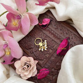 Vriksham  Pear Drop Style Gold-Toned Kundan Jadau Septum Ring-White-Pearls-J3922