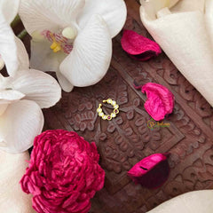 Vriksham Round Dot Floral Style Septum Ring-Red White-G21456