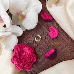 Vriksham Round Dot Floral Style Septum Ring-Red White Green-G21457