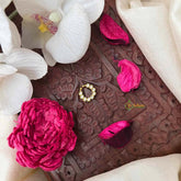 Vriksham Round Dot Floral Style Septum Ring-White-G21459