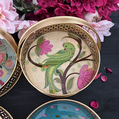 Vriksham Golden Pichwai Basket-Set Of 4-RG267