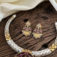 Statement Silver Hasli with Brown Pendant - J1876