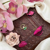 Vriksham Duck Style Gold-Toned Kundan Jadau With White & Green Septum Ring-J3903