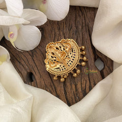 Vriksham Lakshmi With Dual Peacock Bun Billai-Jada Billai-Red Green-Gold Bead-G17190