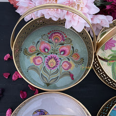 Vriksham Golden Pichwai Basket-Set Of 4-RG267