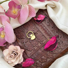 Vriksham Duck Style Gold-Toned Kundan Jadau With White & Green Septum Ring-J3903