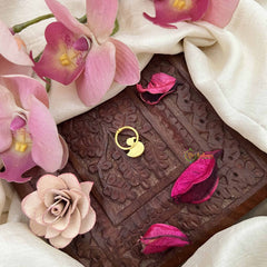 Vriksham Duck Style Gold-Toned Kundan Jadau With Red White & Green Septum Ring-J3902