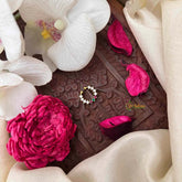 Vriksham Traditional Round Stone Style Septum Ring- Red White & Green-G21465