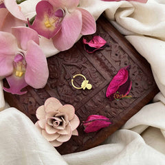 Vriksham Trio Shape  Gold-Toned Kundan Jadau With White Septum Ring-J3892