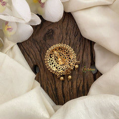 Vriksham Premium Kemp Stone Lakshmi Jada Billai-Red-Gold Bead-G17181