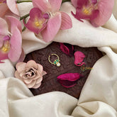 Vriksham Trio Shape  Gold-Toned Kundan Jadau With White Green Septum Ring-J3889