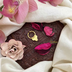 Vriksham Leaf Style Gold-Toned Kundan Jadau With White Green & Red Septum Ring-J3904