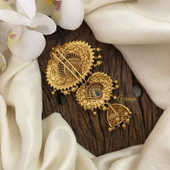 Vriksham Unique Gold Look Alike Bun Billai-Jhumka Jada Billai-Golden Bead-G17183