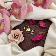 Vriksham Diagonal Style Gold-Toned Kundan Jadau With Green Septum Ring-Pearls-J3912