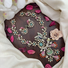 Vriksham Multicolor Victorian Diamond Short Neckpiece-VV1972