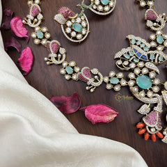 Vriksham Multicolor Victorian Diamond Short Neckpiece-VV1972